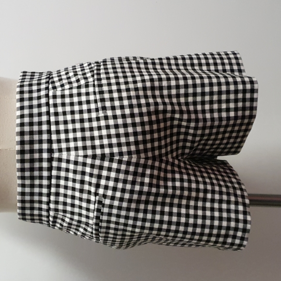 Zara Woman Black White Checked Floral Shorts Size S - Picture 4 of 9